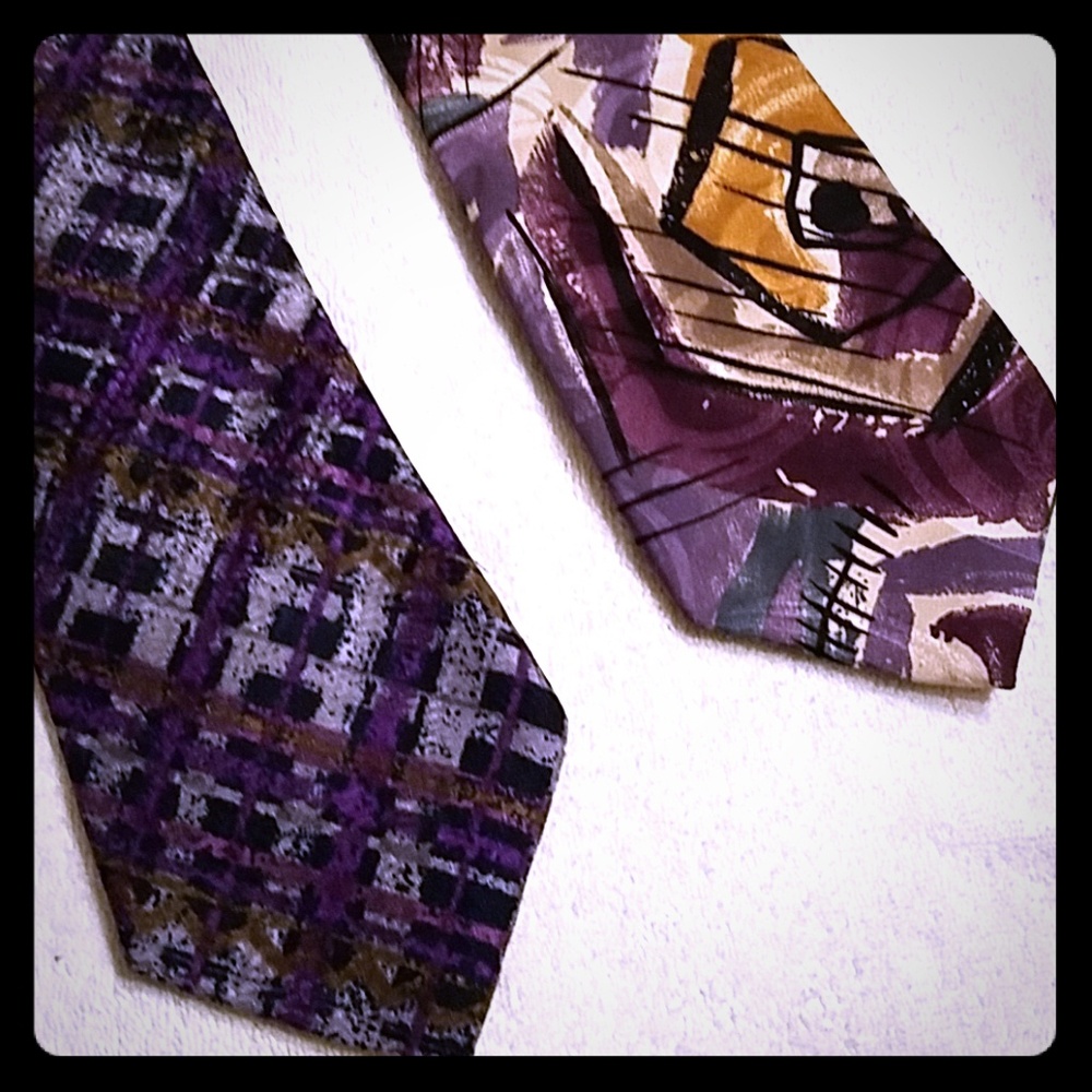2 Retro Silk Fashion Ties